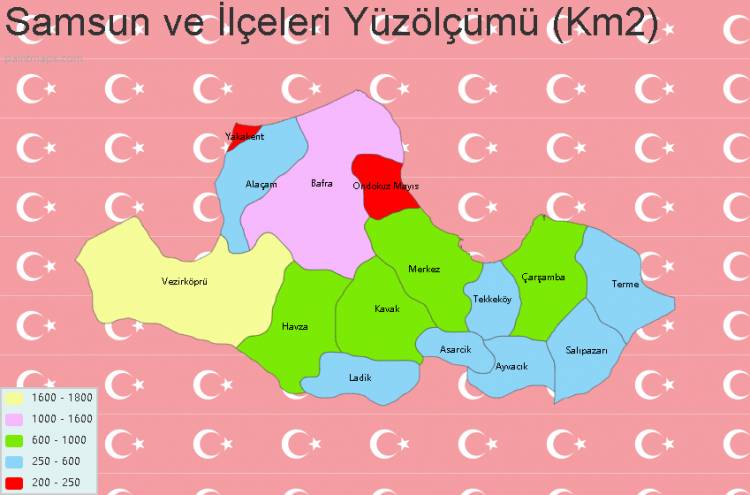 Samsun ve İlçeleri Harita Verileri